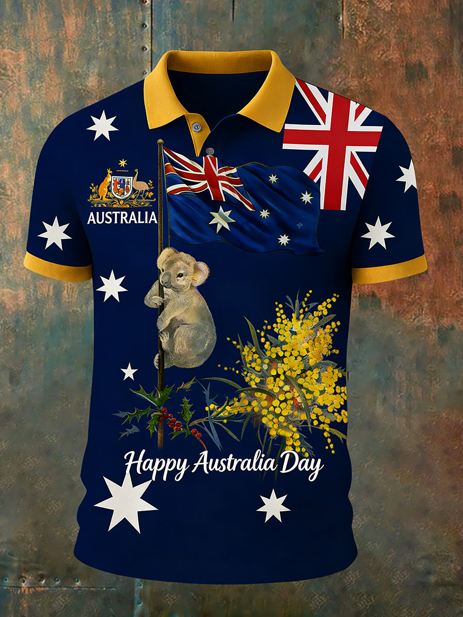 Men's Vintage Australian Holiday Smart Casual Polo Shirt