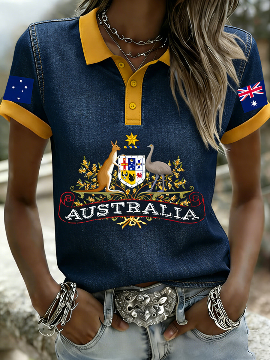 Women's Vintage Australian Holiday Casual Comfortable Polo Shirt