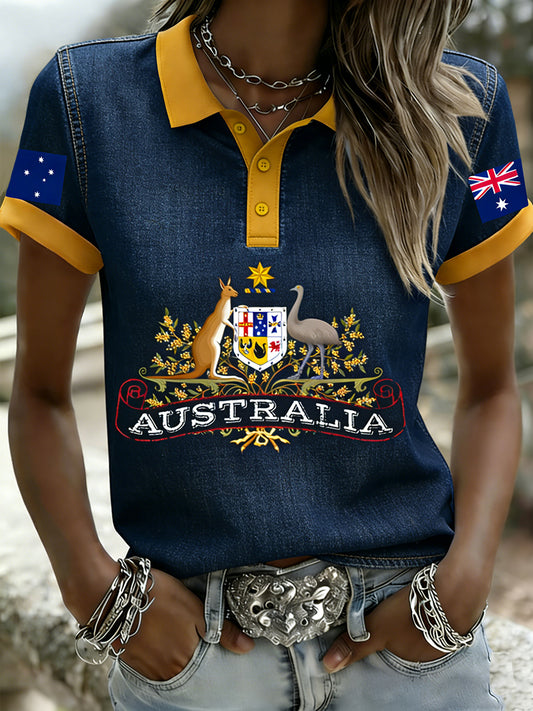 Women's Vintage Australian Holiday Casual Comfortable Polo Shirt
