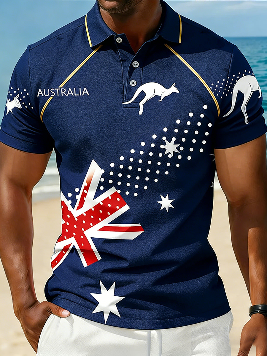 Men's Vintage Australian Holiday Smart Casual Polo Shirt