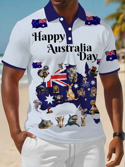 Men's Happy Australia Day polo shirt