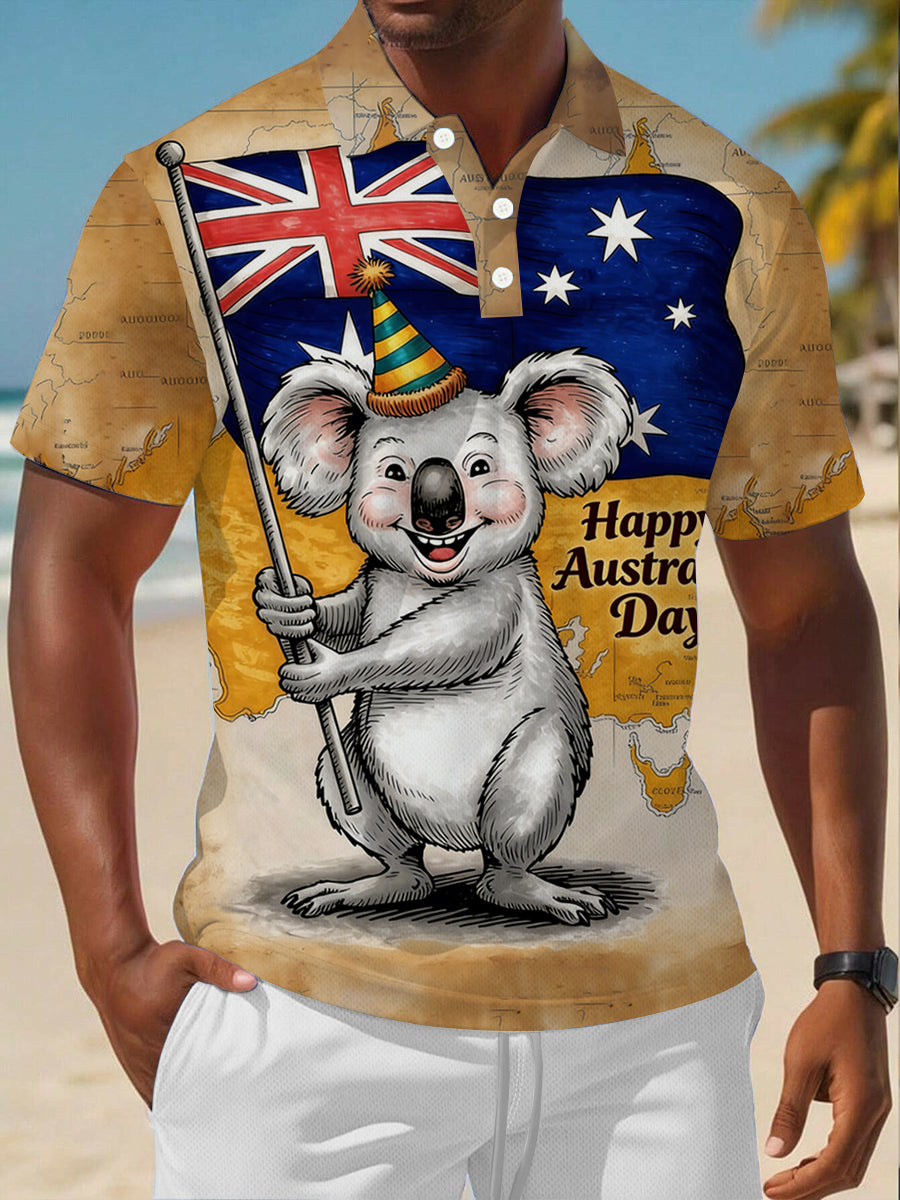 Men's Happy Australia Day polo shirt