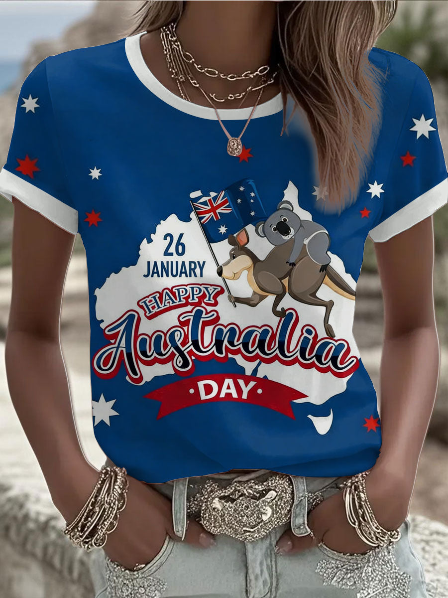 Women's Happy Australia Day short-sleeved T-shirt