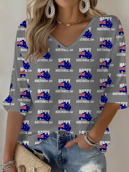 Women's Happy Australia Day Waffle T-shirt