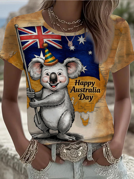 Women's Happy Australia Day short-sleeved T-shirt
