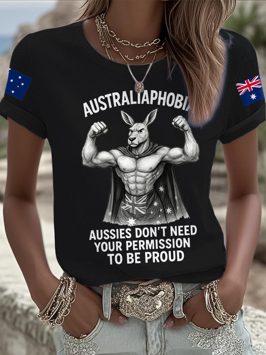 Women's Aussie Flag Proud Printed  T-Shirt