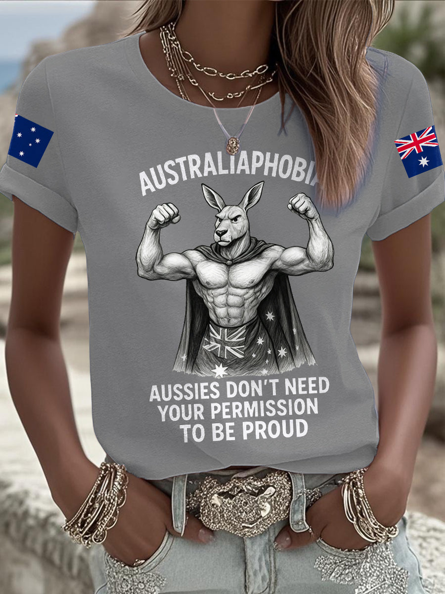 Women's Aussie Flag Proud Printed  T-Shirt
