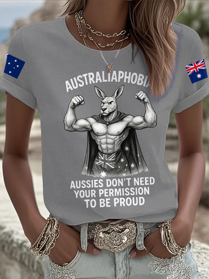 Women's Aussie Flag Proud Printed  T-Shirt