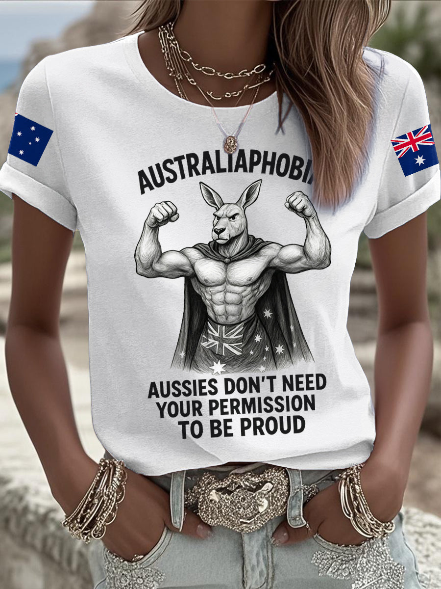 Women's Aussie Flag Proud Printed  T-Shirt