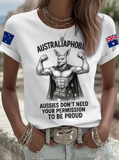 Women's Aussie Flag Proud Printed  T-Shirt