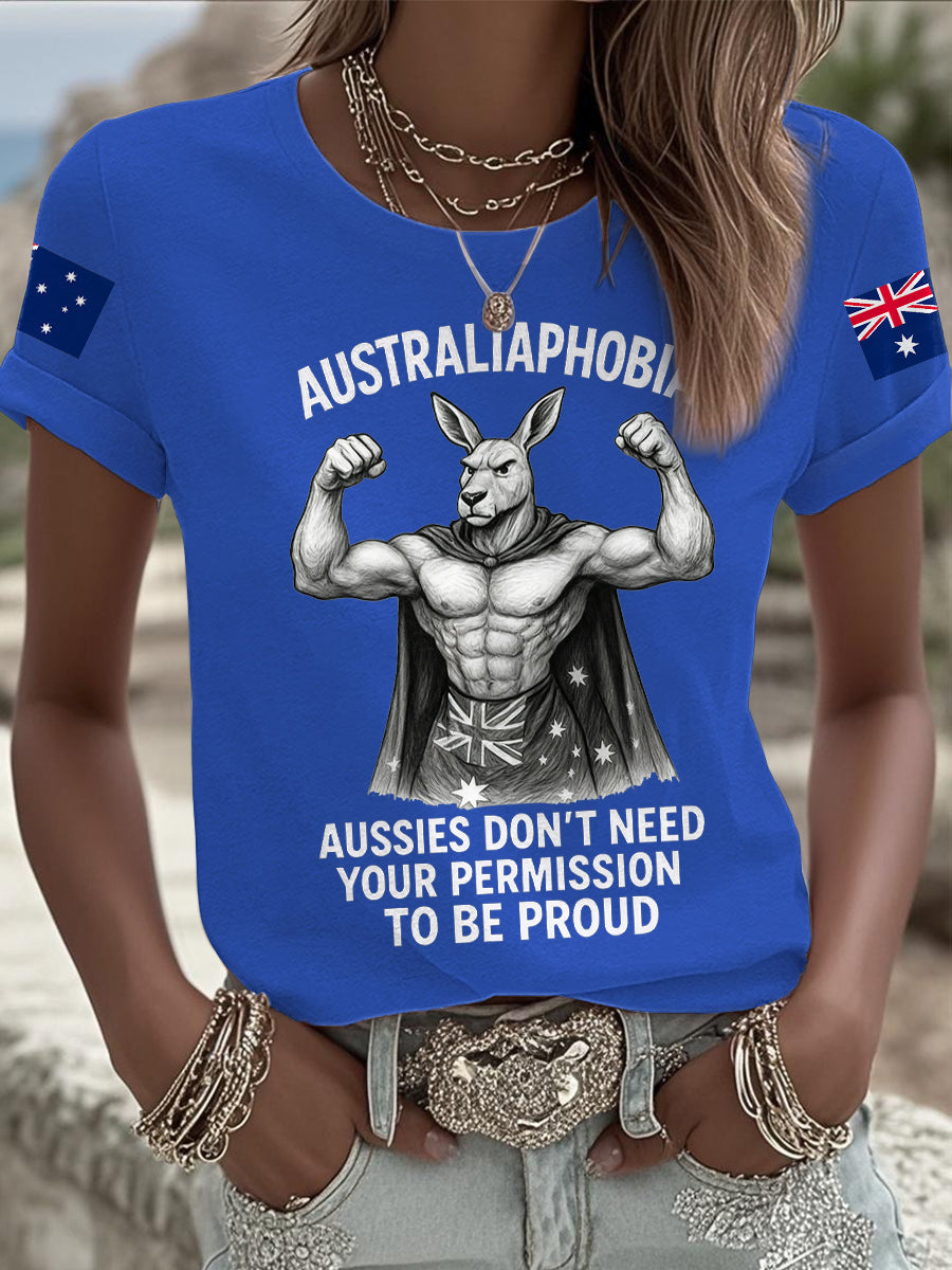 Women's Aussie Flag Proud Printed  T-Shirt
