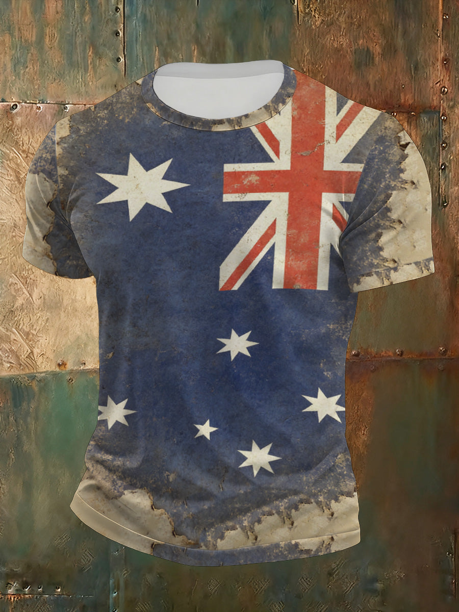 Men's Australian Vintage Distressed T-Shirt