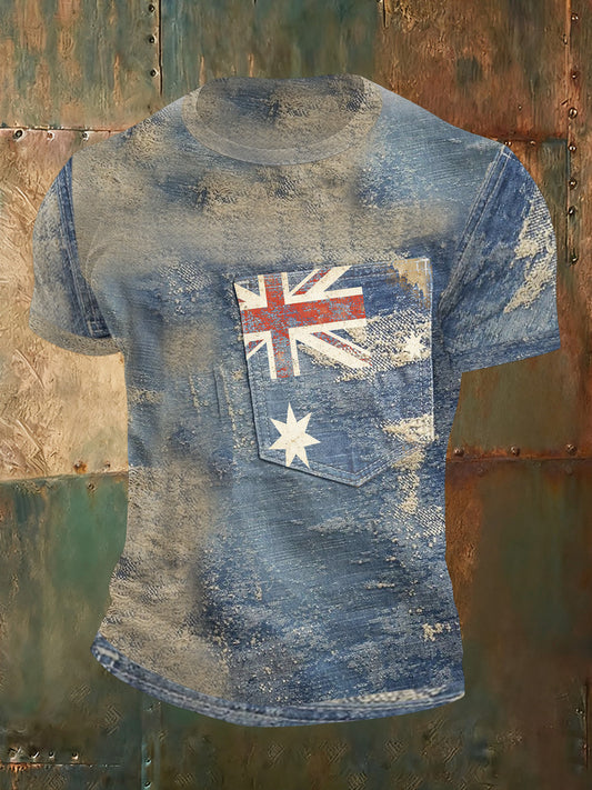 Men's Australian Vintage Distressed T-Shirt