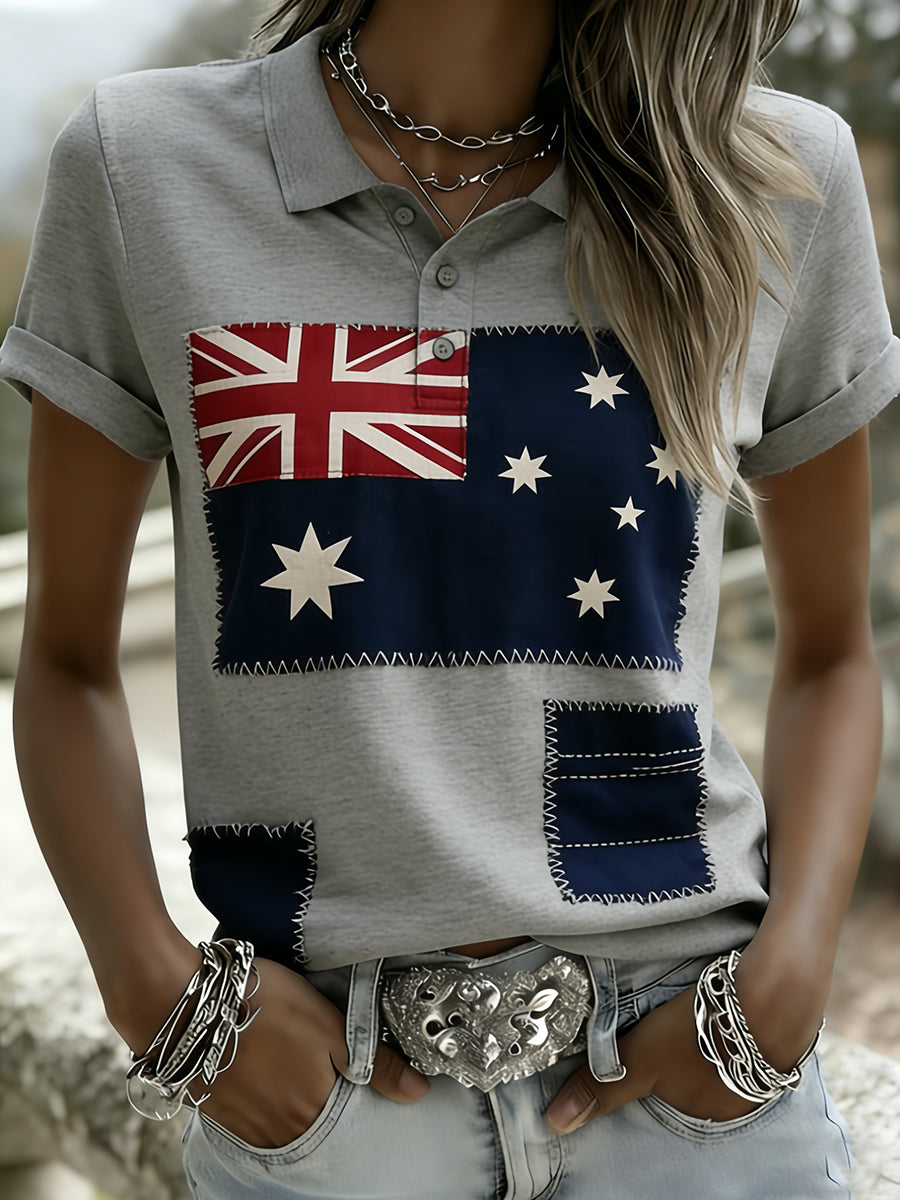 Women's Vintage-Style Australian Vacation And Leisure Comfortable Polo Shirt