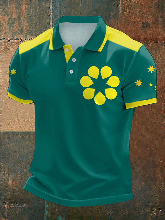 Men's Aussie Proud Australia Flag Art Printed Casual Tops