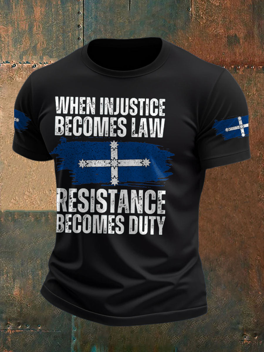 Men's Aussie Proud Australia Flag Art Printed T-shirt