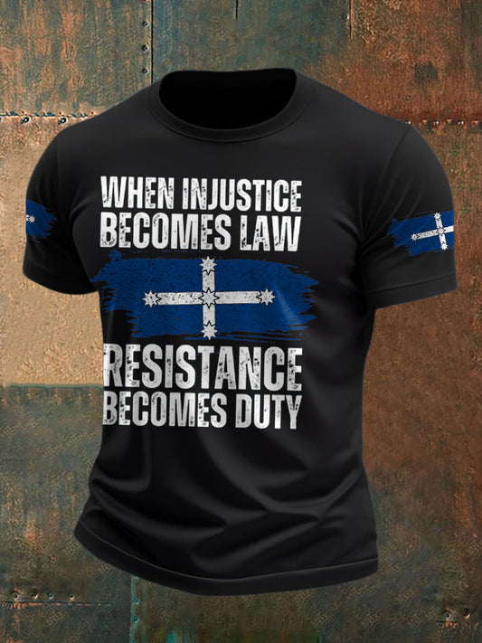 Men's Aussie Proud Australia Flag Art Printed T-shirt