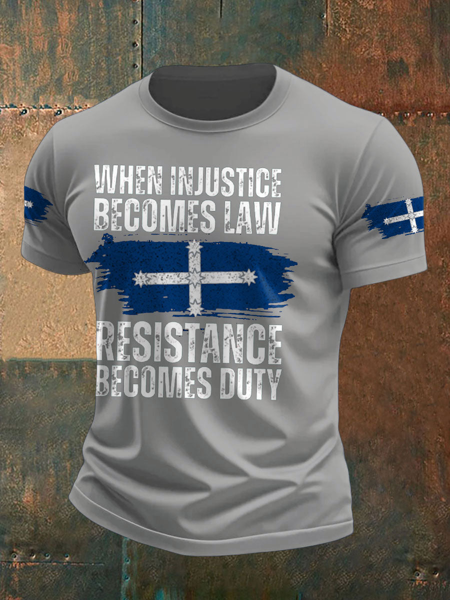 Men's Aussie Proud Australia Flag Art Printed T-shirt