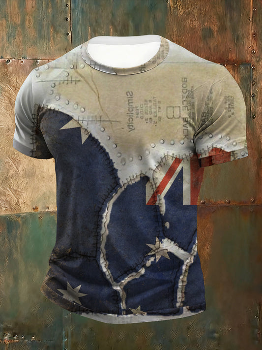 Men's Australian Vintage Distressed Print T-Shirt