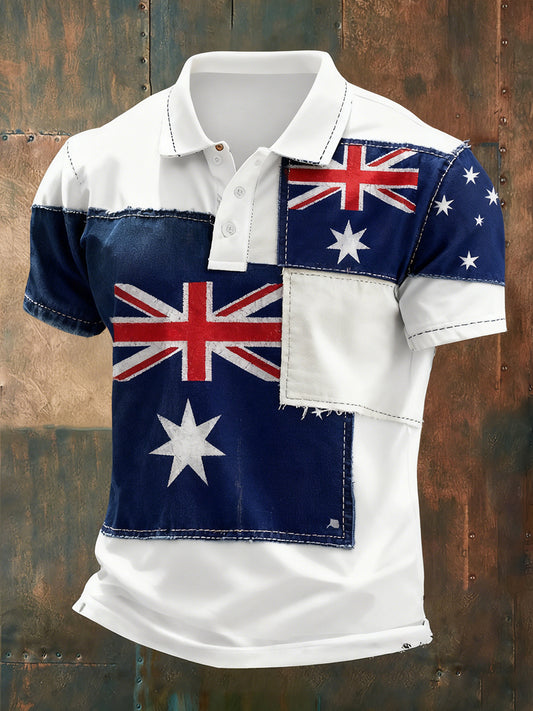 Men's Vintage Australian Holiday Smart Casual Polo Shirt