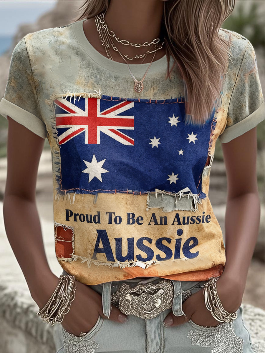 Women's Proud To Be An Aussie Printed T-shirt
