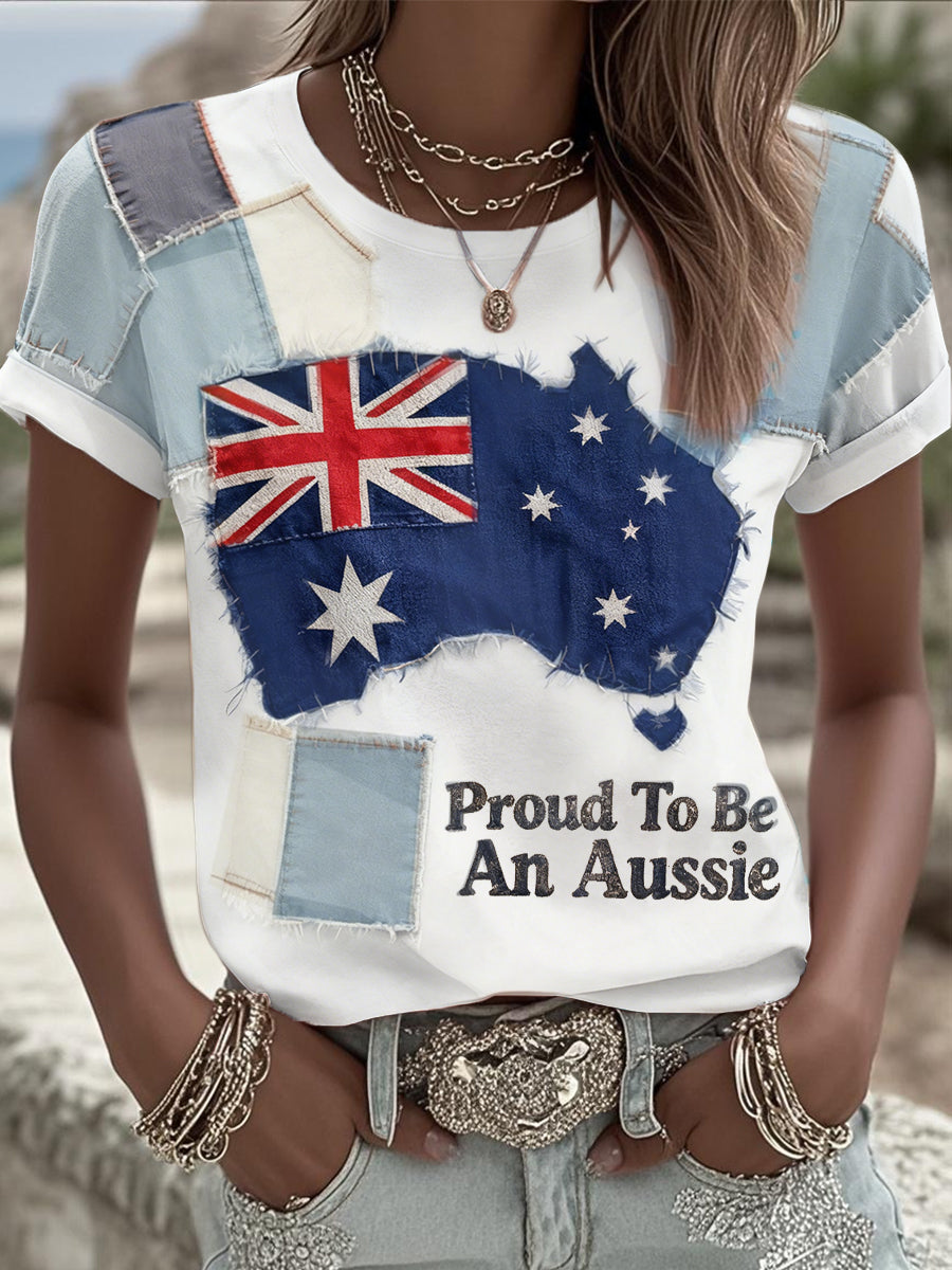 Women's Proud To Be An Aussie Printed T-shirt