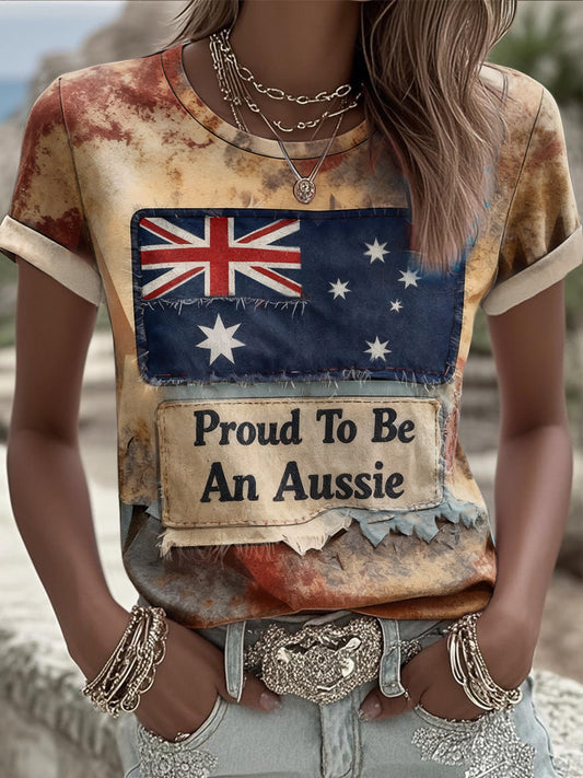 Women's Proud To Be An Aussie Printed T-shirt
