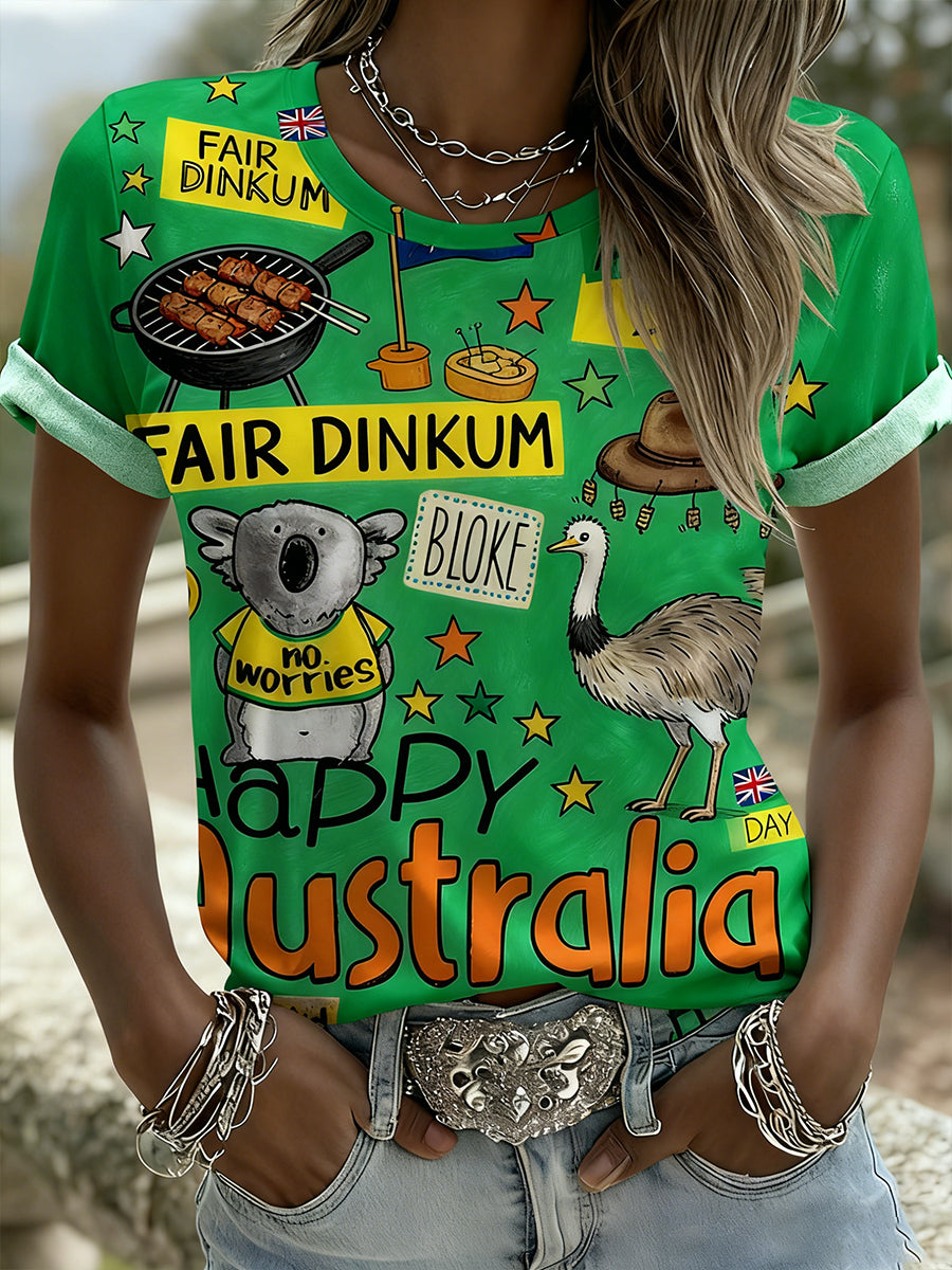 Women's Vintage Australian Holiday Casual Comfortable T-shirt