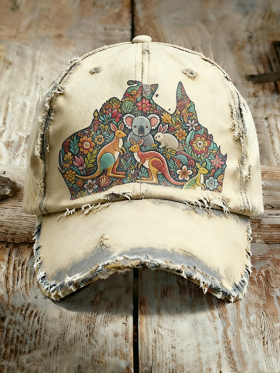 Unisex Vintage Australian Vacation Pattern Printed Hat