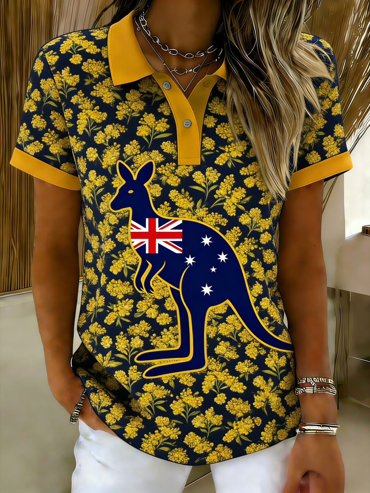 Women's Vintage Australian Holiday Casual Short-Sleeve Polo Shirt