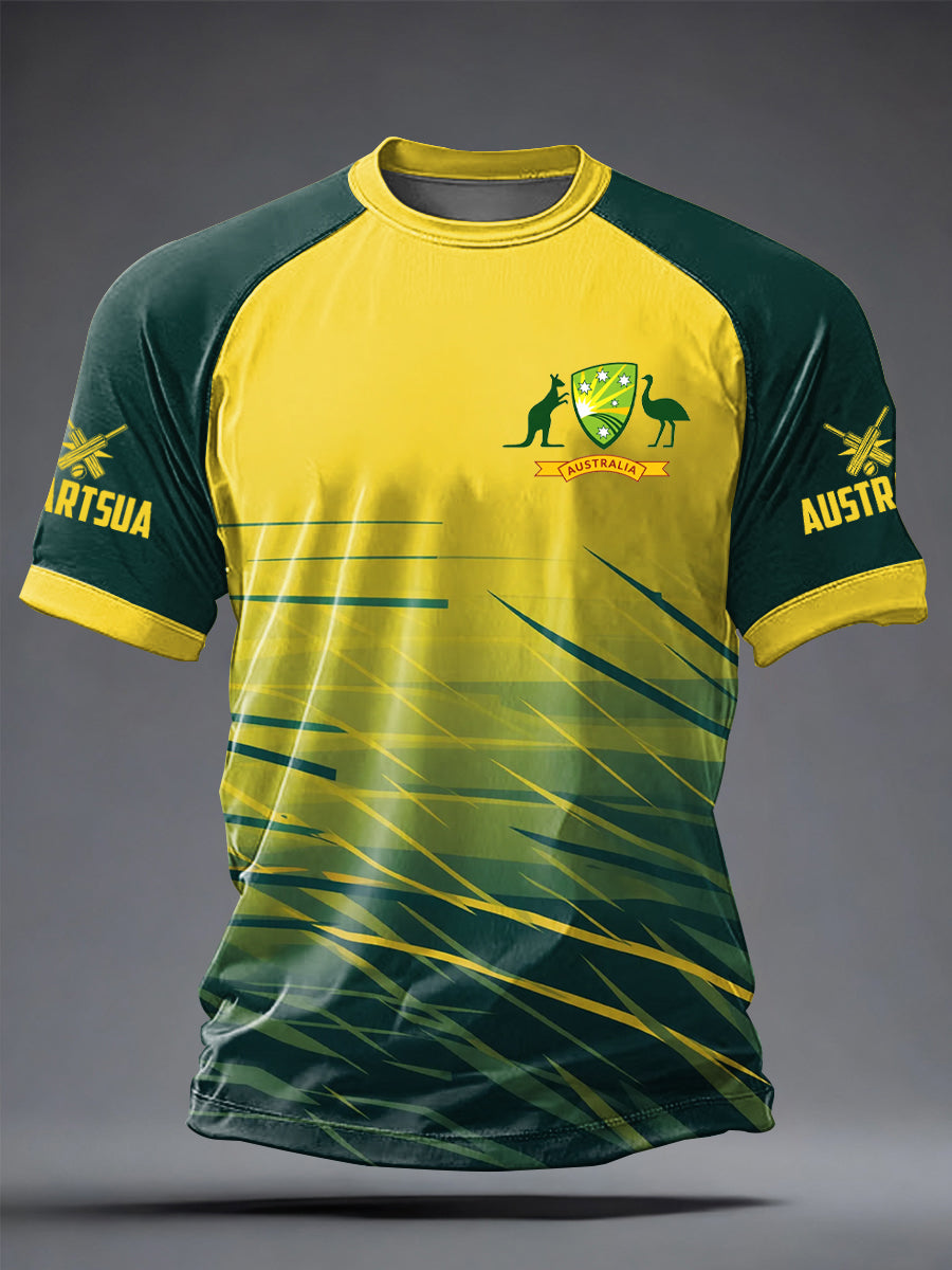 Men's Cricket Printed Casual short sleeves t-shirt