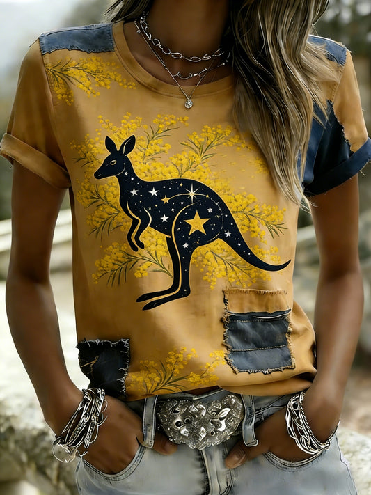 Women's  Vintage Australian Holiday Casual Short-Sleeve T-Shirt
