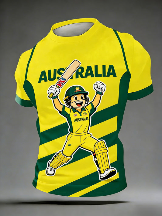Men's Australia Cricket Printed Short-Sleeve T-Shirt