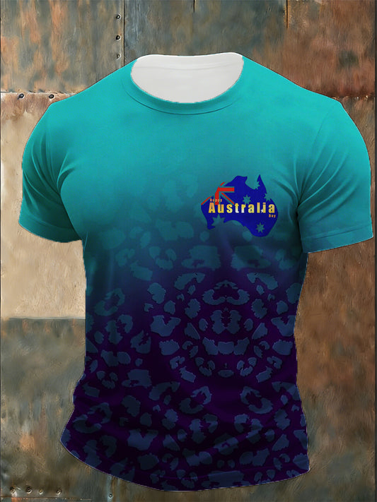 Men's Australian-Inspired Print T-Shirt