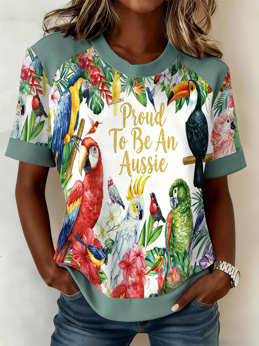 Women's Vintage Proud To Be An Aussie Casual Short-Sleeve T-Shirt