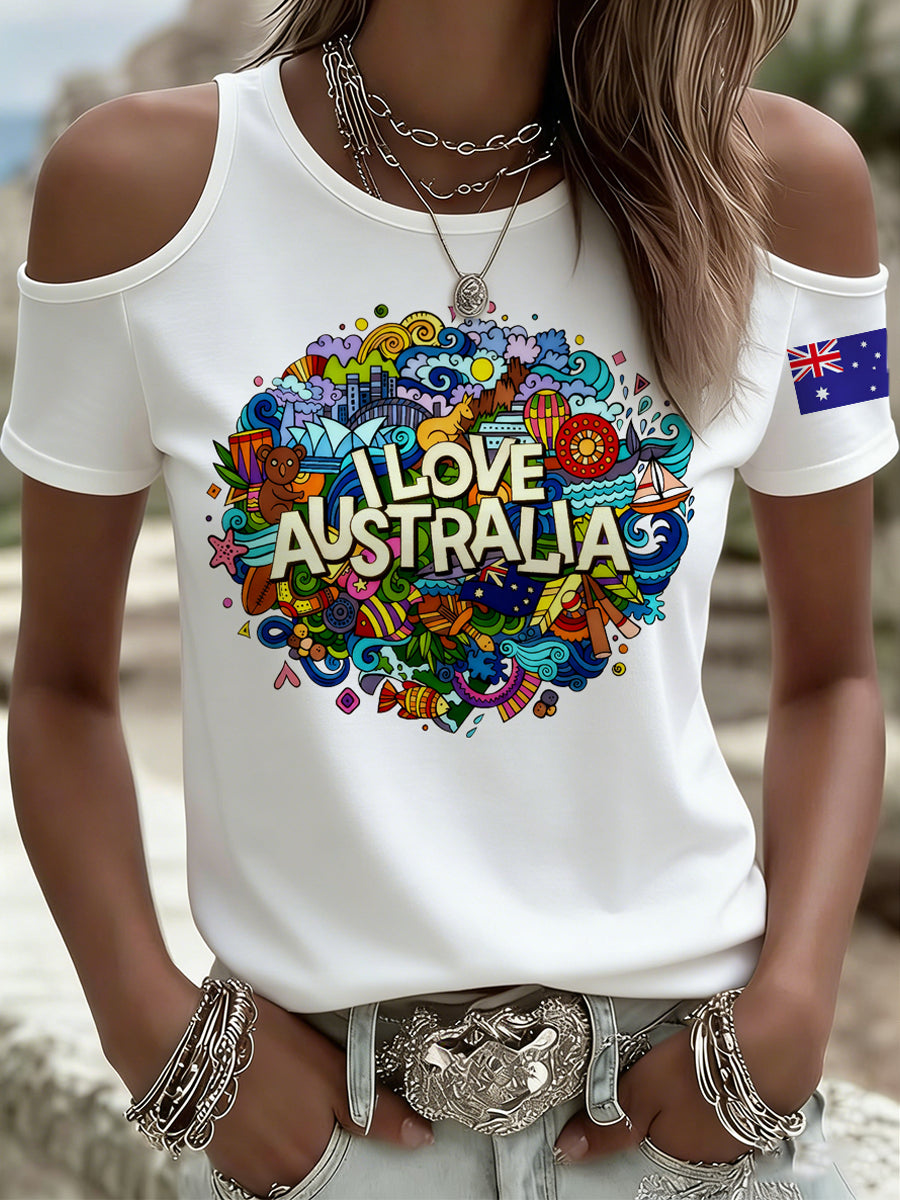 Women's Australian-Inspired Print T-Shirt