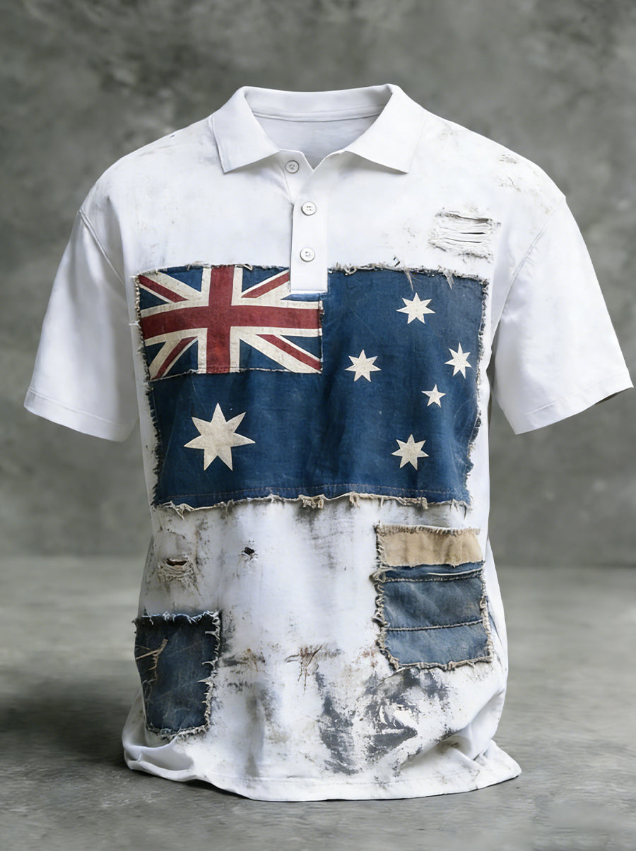 Men's Vintage Australian Holiday Smart Casual Polo Shirt
