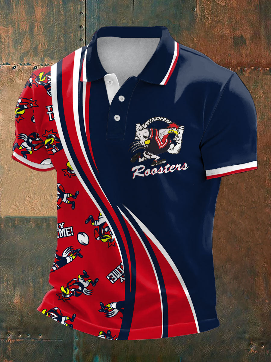 Men's Rugby Lover The Roosters Printed Casual Tops