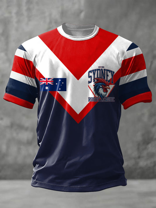 Men's Rugby Lover The Roosters Printed T-shirt