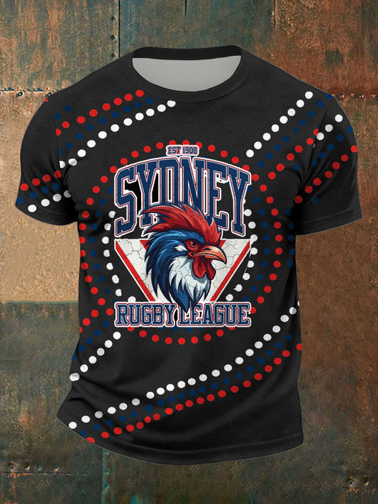 Men's Rugby Lover The Roosters Printed T-shirt