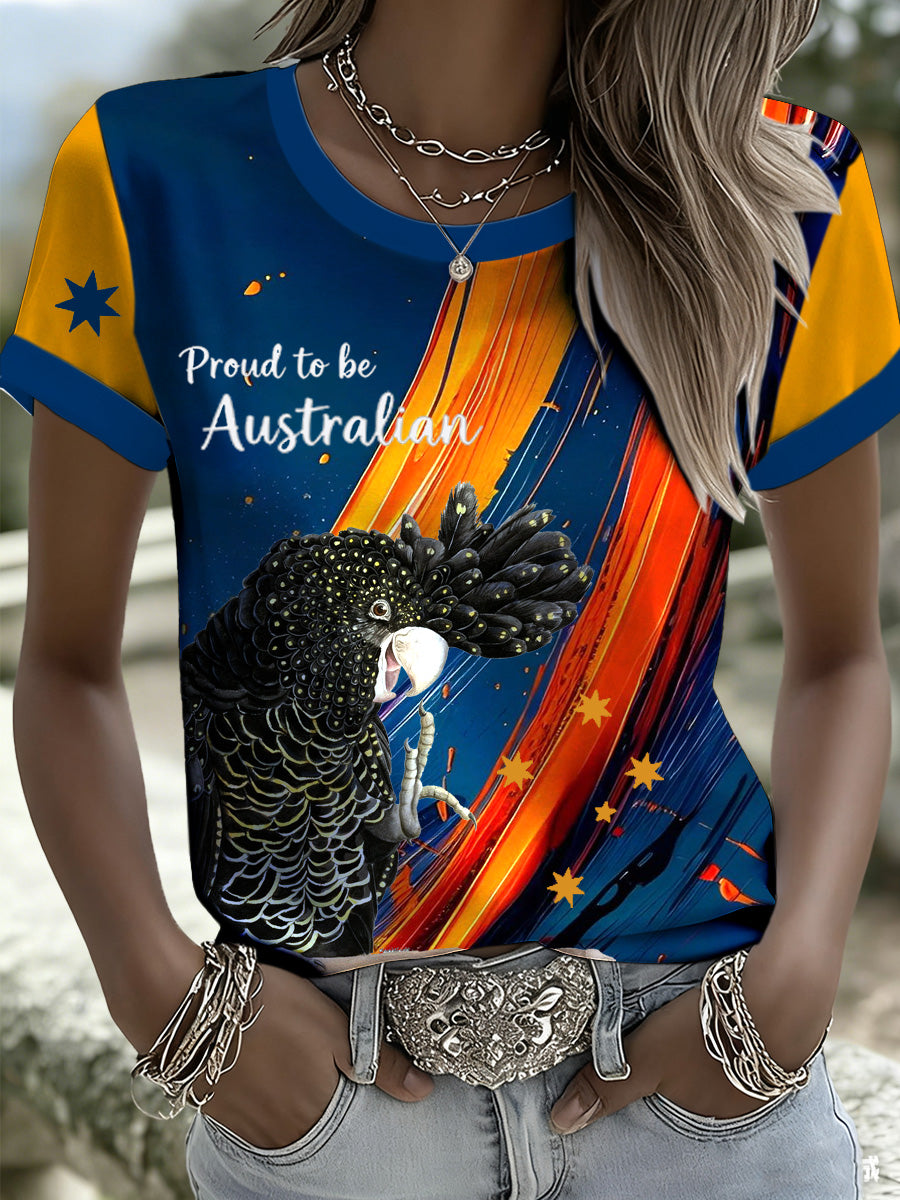 Women's Australian Art Print Commemorative T-Shirt