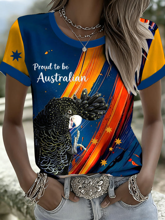 Women's Australian Art Print Commemorative T-Shirt