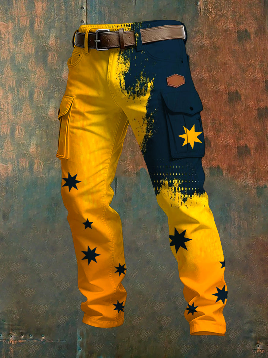 Men's Australian Art Print Casual Trousers