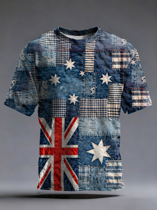 Men's Australian flag printed short sleeves t-shirt