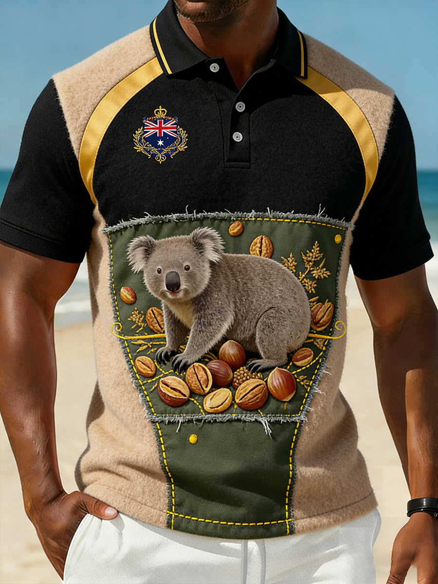 Men's Vintage Australian Holiday Smart Casual Polo Shirt