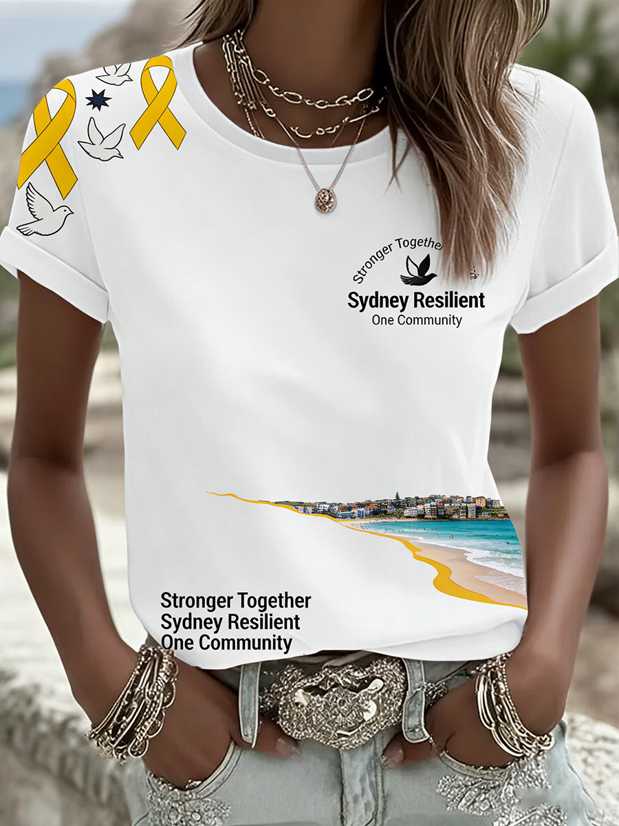 Women's Australian Peace Dove "We Are Together" Casual T-shirt