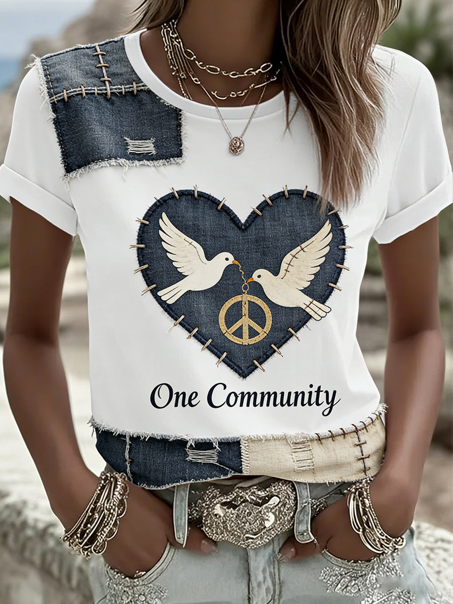 Women's Australian Peace Dove "We Are Together" Casual T-shirt