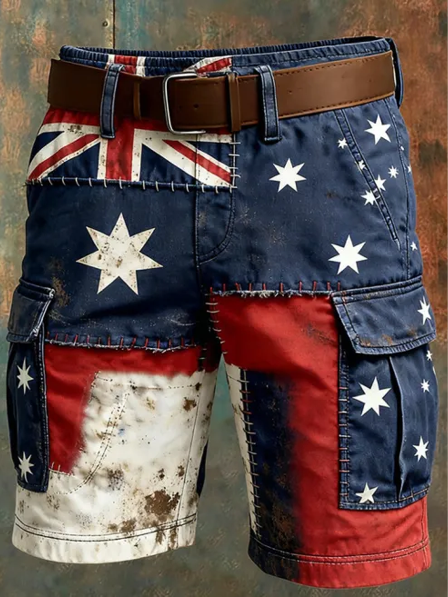 Men's Australian flag printed shorts