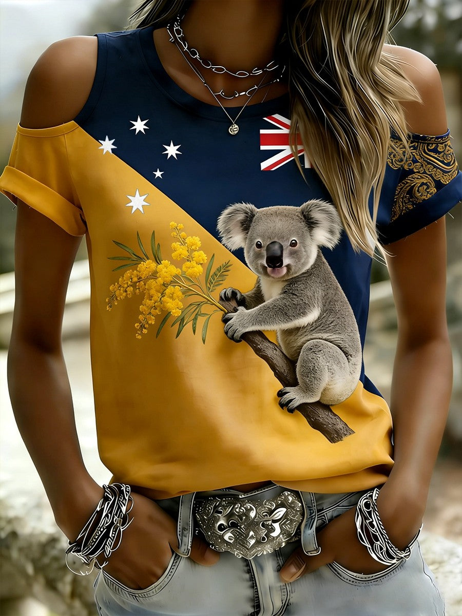 Women's  Vintage Australian Holiday Casual Comfortable Short Sleeve T-Shirt