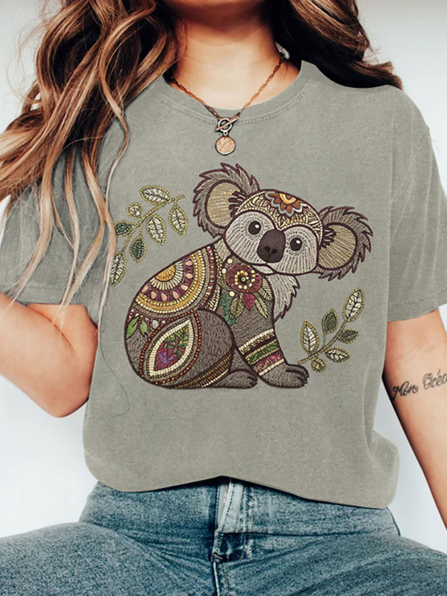 Women's Koala Print Casual T-Shirt
